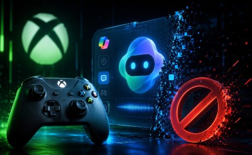 Xbox Copilot for Gaming AI assistant concept with controller and gaming setup